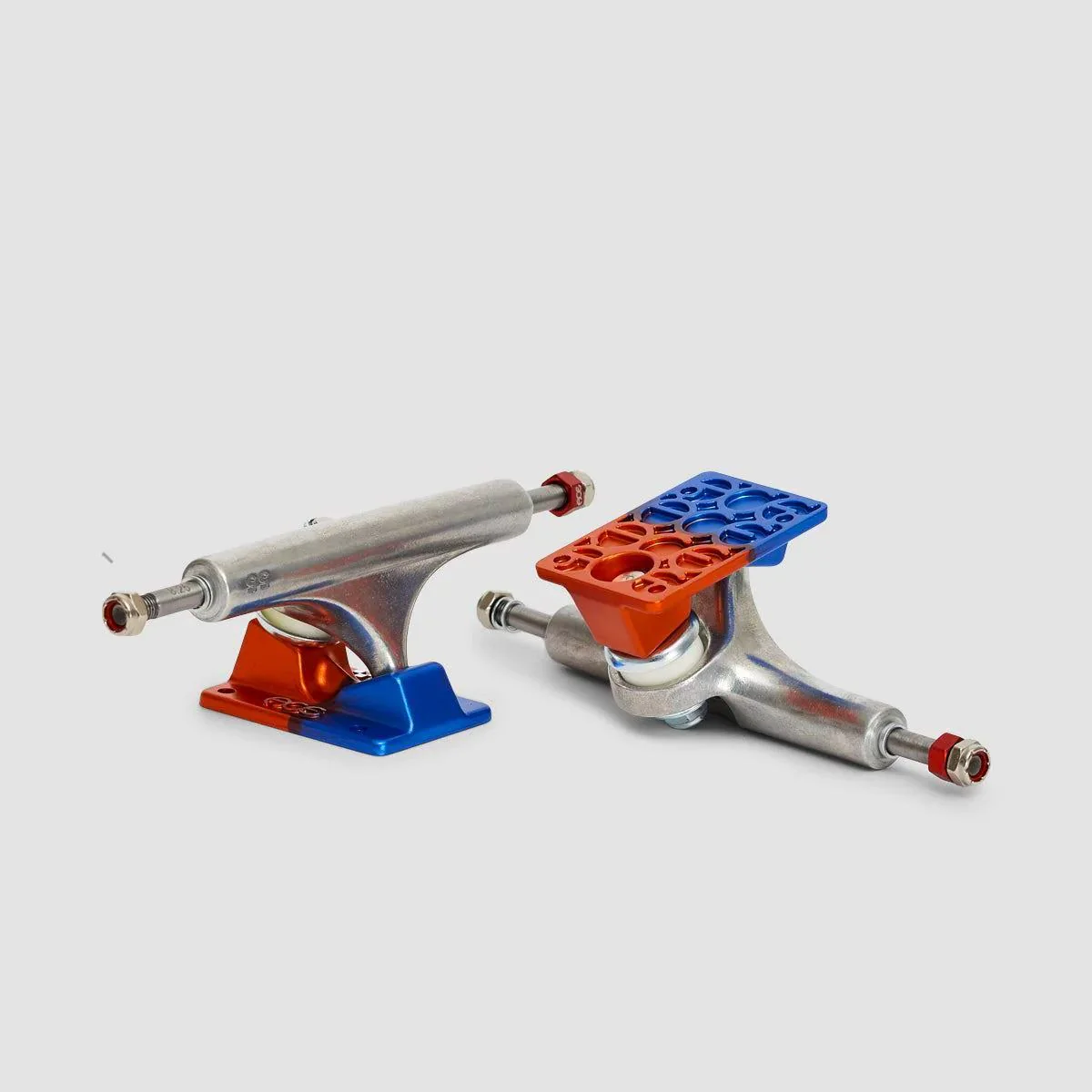 Ace AF1 55 Skateboard Trucks 1 Pair Anodized Blue Orange/Polished - 8.5" - Image 3