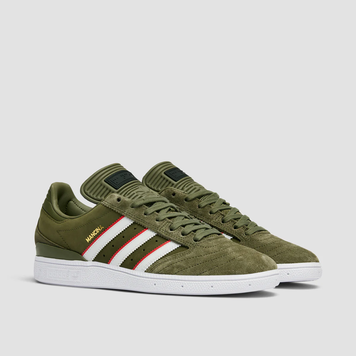 adidas Busenitz X Dan Mancina Shoes - Olive Strata/Red/Ftwr White - Image 2