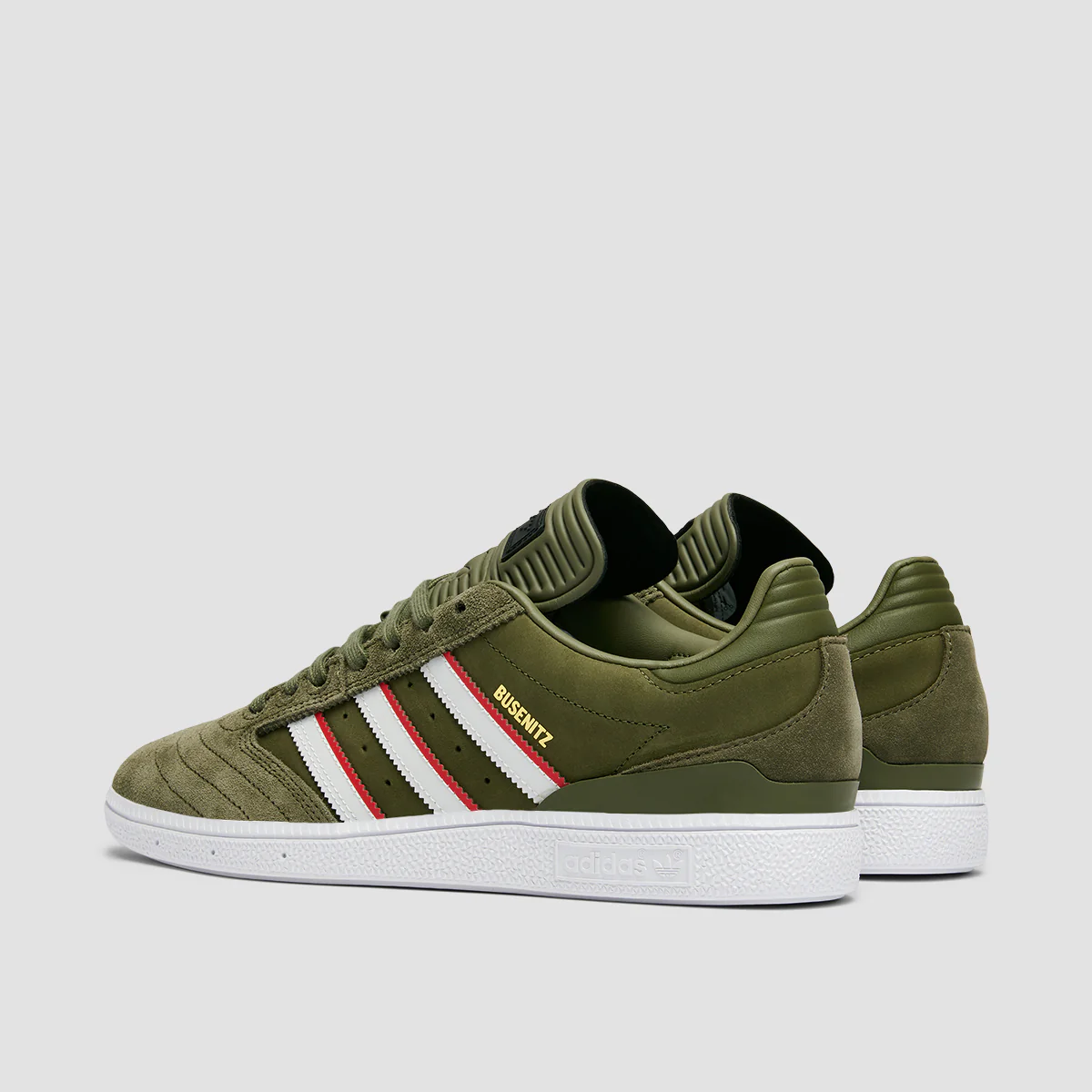 adidas Busenitz X Dan Mancina Shoes - Olive Strata/Red/Ftwr White - Image 3