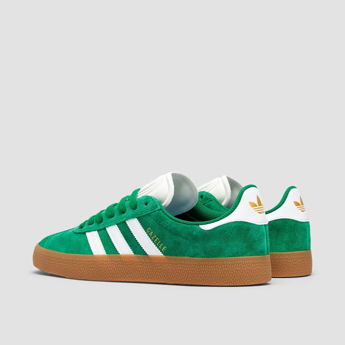 adidas Gazelle ADV Shoes - Green/Cloud White/Gold Metallic - Image 3