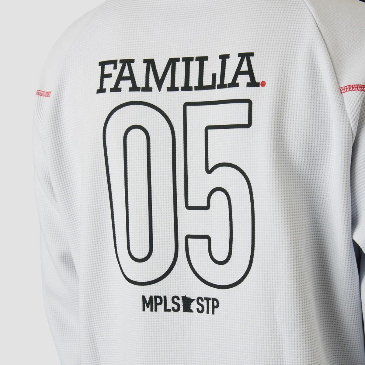 adidas MNUFC x Familia Always Jersey Longsleeve T-Shirt Crystal White - Image 5