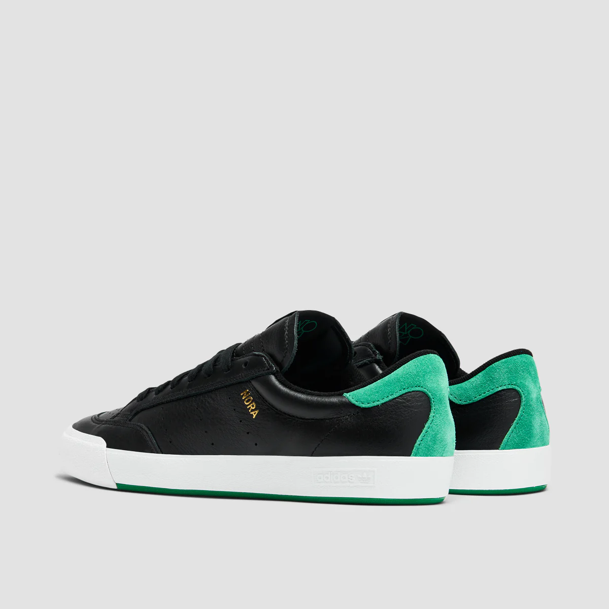 adidas Nora Signature Skateboarding Shoes - Core Black/Green/Ftwr White - Image 3
