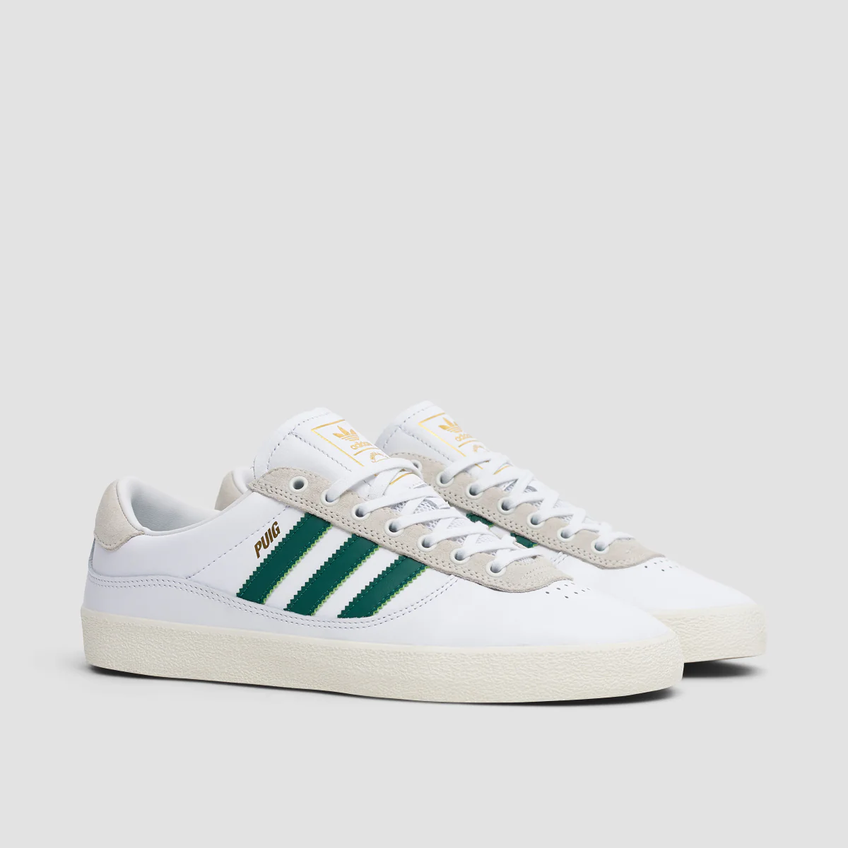 adidas Puig Indoor Shoes - Footwear White/Dark Green/Core White - Image 2
