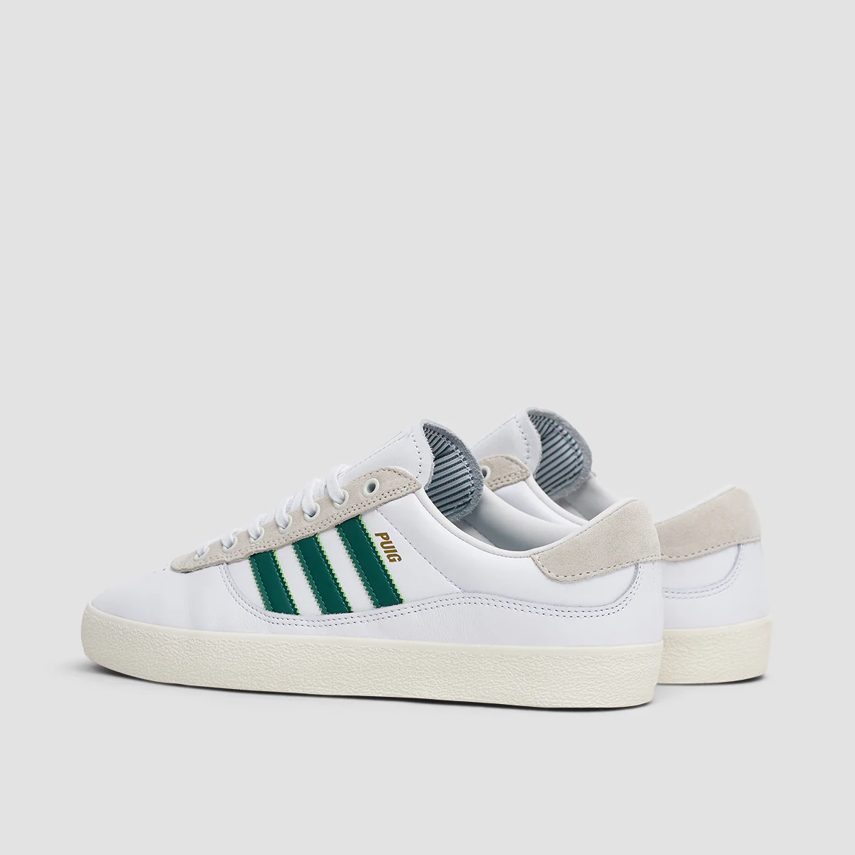 adidas Puig Indoor Shoes - Footwear White/Dark Green/Core White - Image 3