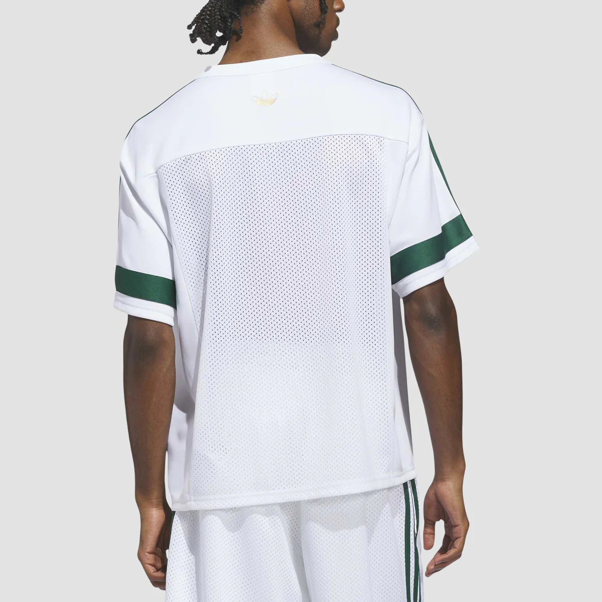 adidas Skateboarding X Tyshawn Football Jersey T-Shirt White/Ice Gold Met./Collegiate Green - Image 2