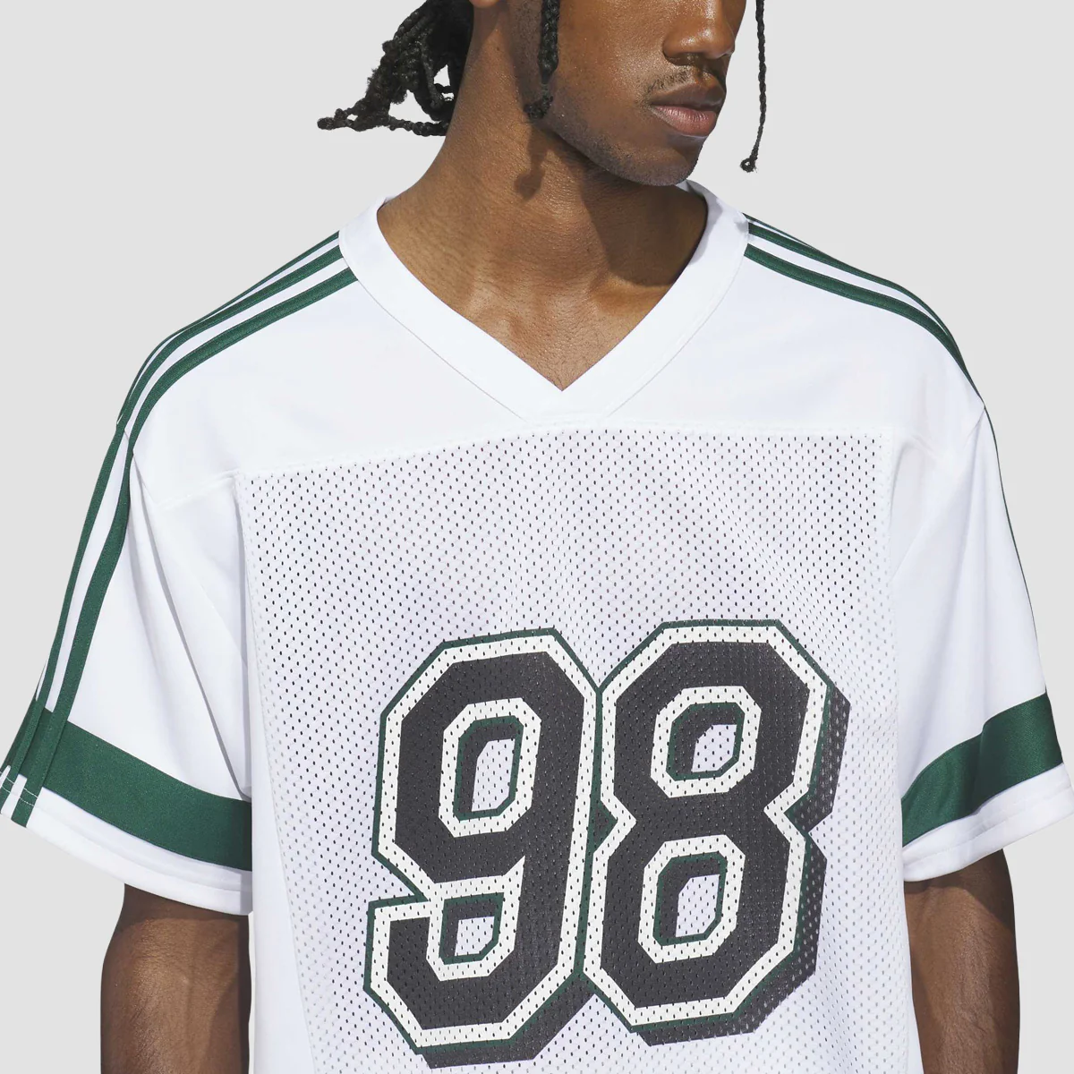 adidas Skateboarding X Tyshawn Football Jersey T-Shirt White/Ice Gold Met./Collegiate Green - Image 3