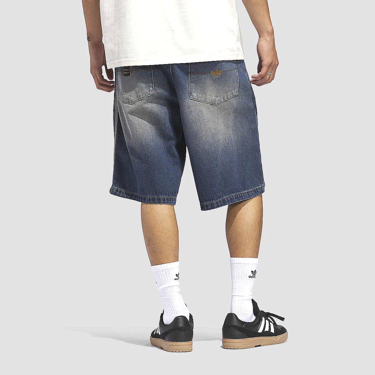 adidas Skateboarding X Tyshawn Washed Denim Shorts Indigo Denim - Image 2