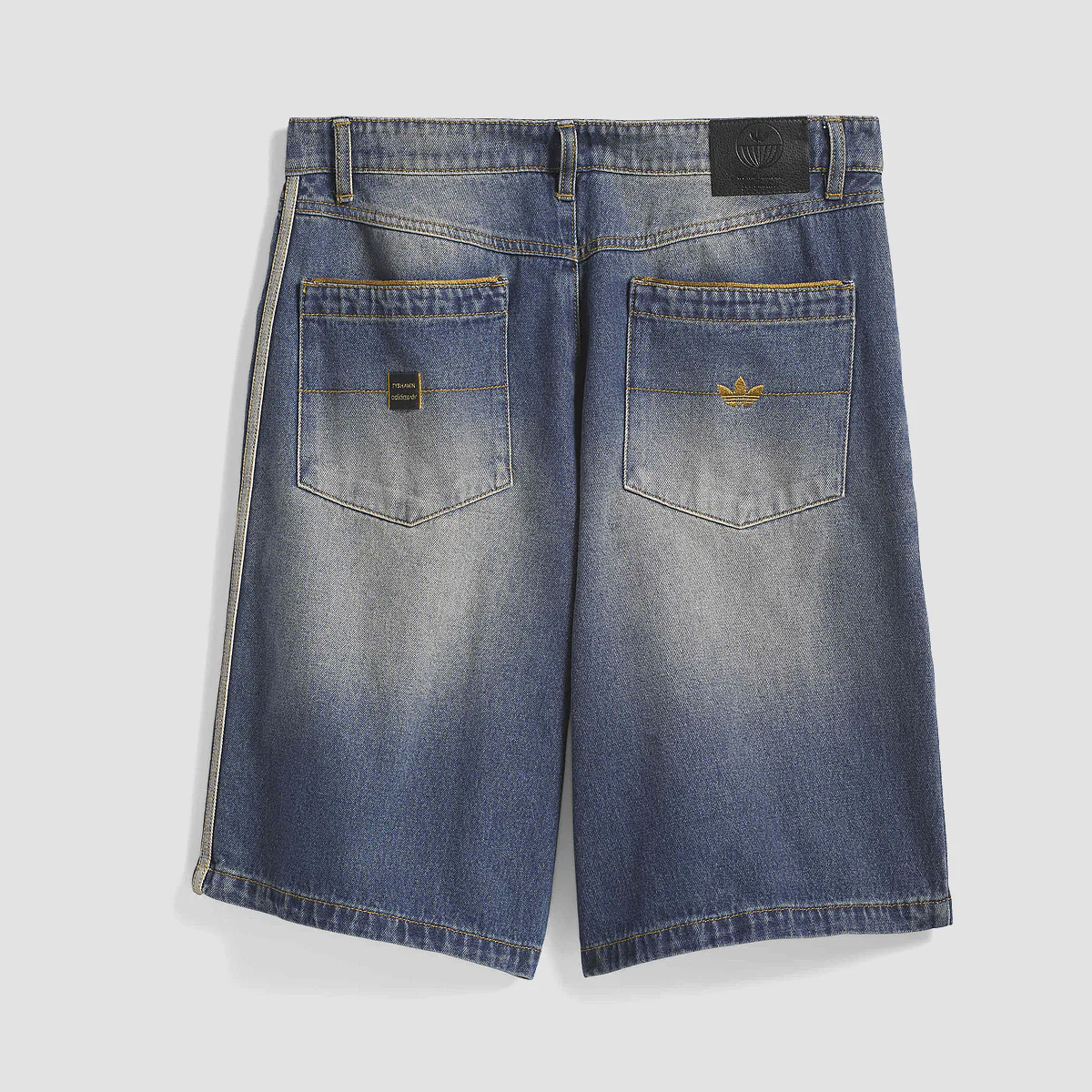 adidas Skateboarding X Tyshawn Washed Denim Shorts Indigo Denim - Image 4