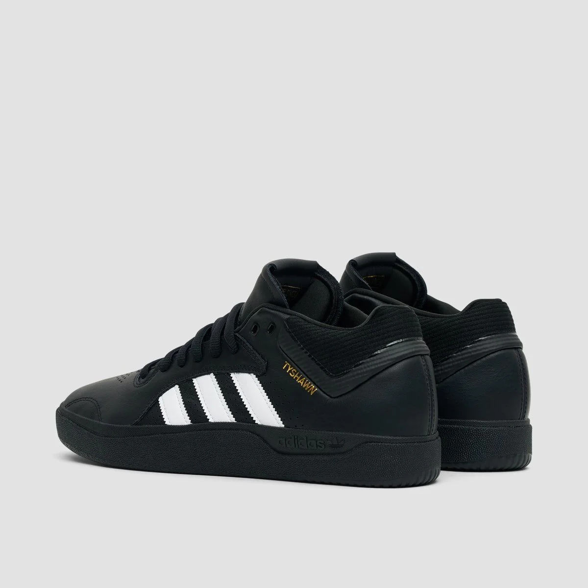 adidas Tyshawn Shoes - Core Black/Footwear White/Gold Metallic - Image 3
