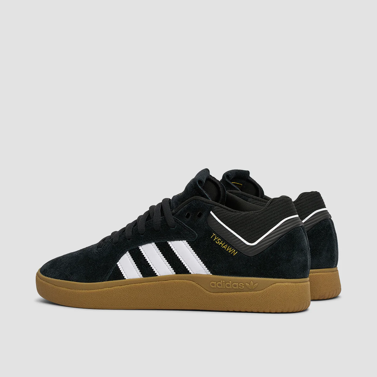 adidas Tyshawn Shoes - Core Black/Footwear White/Gold Metallic - Image 3