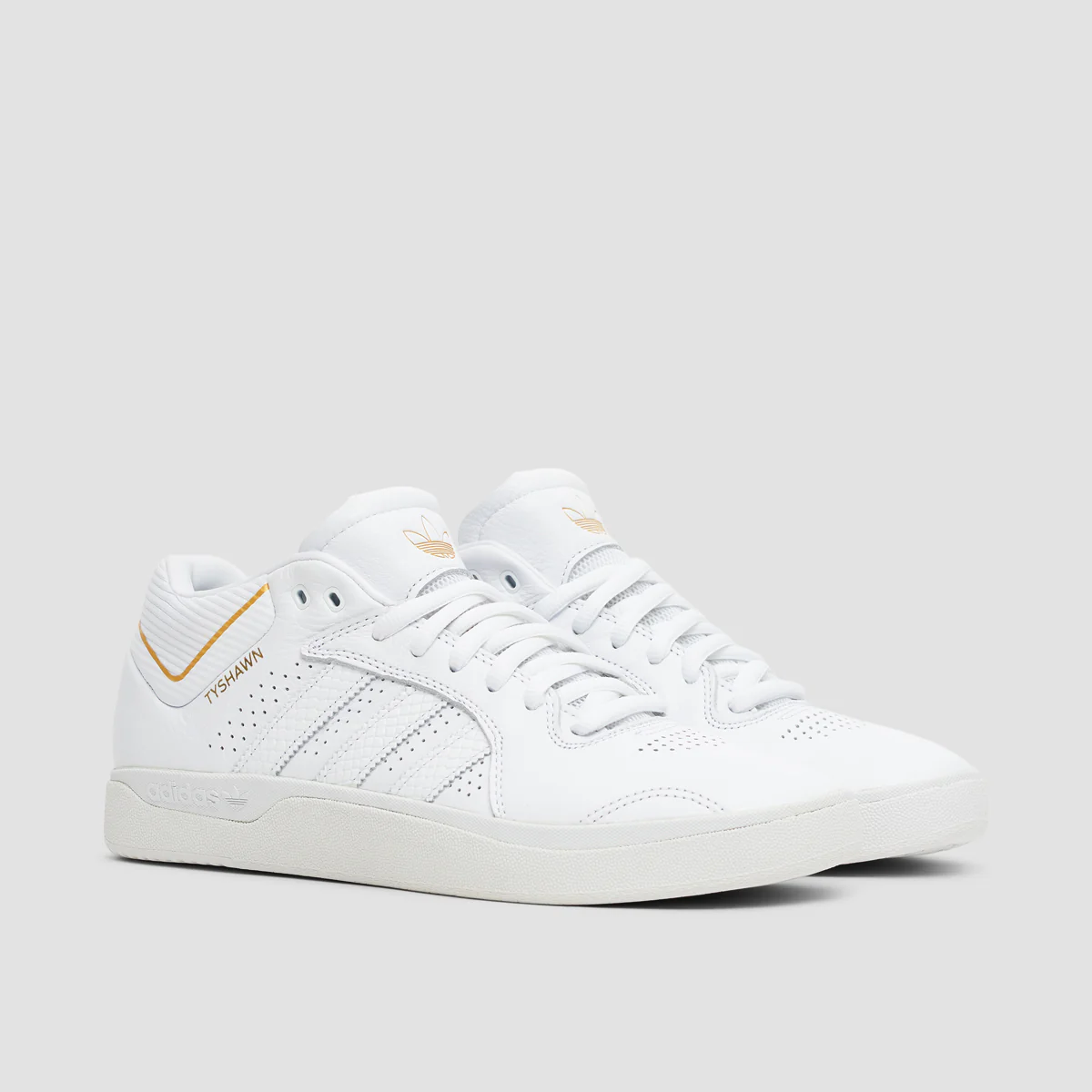 adidas Tyshawn Shoes - Footwear White/Footwear White/Gold Metallic - Image 2