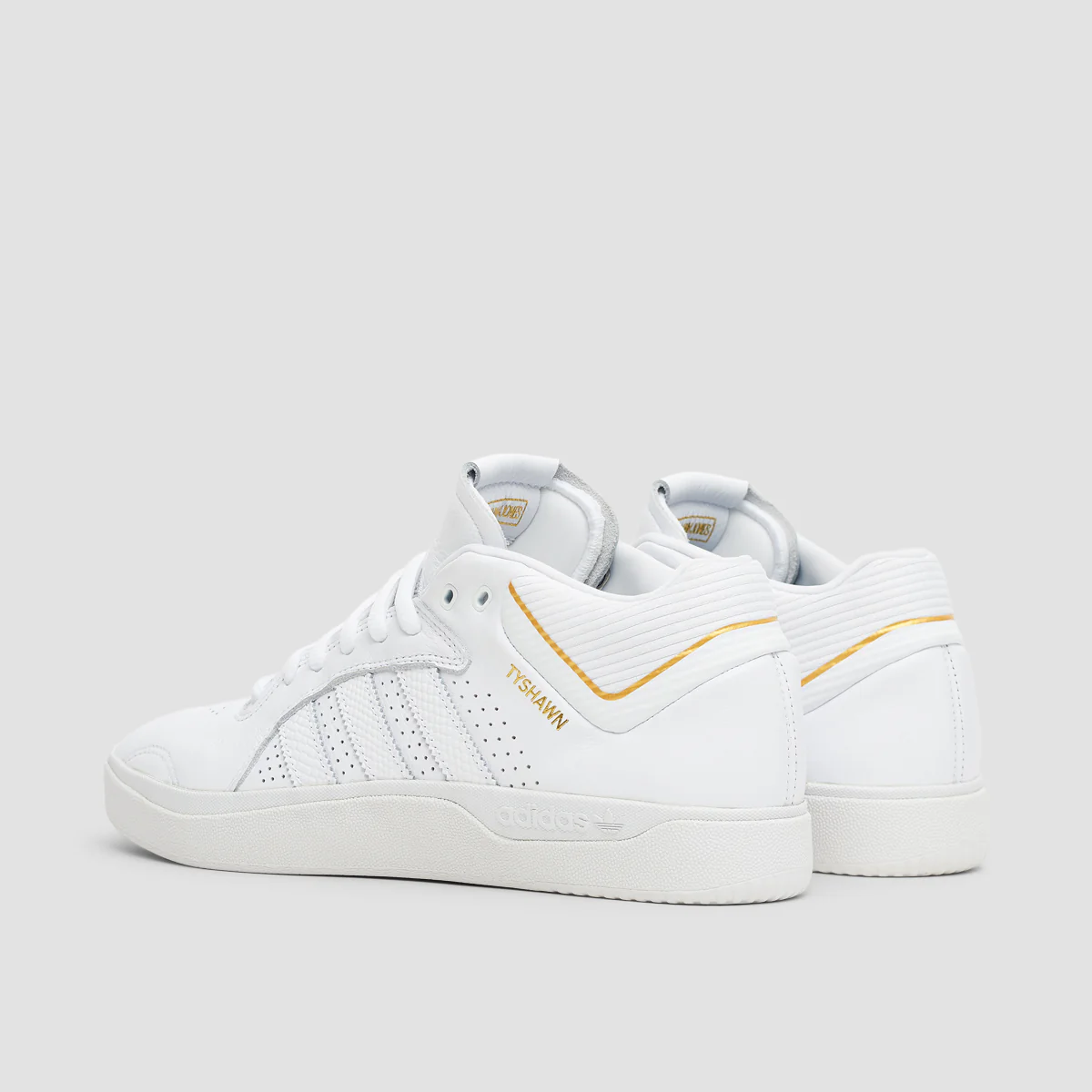 adidas Tyshawn Shoes - Footwear White/Footwear White/Gold Metallic - Image 3