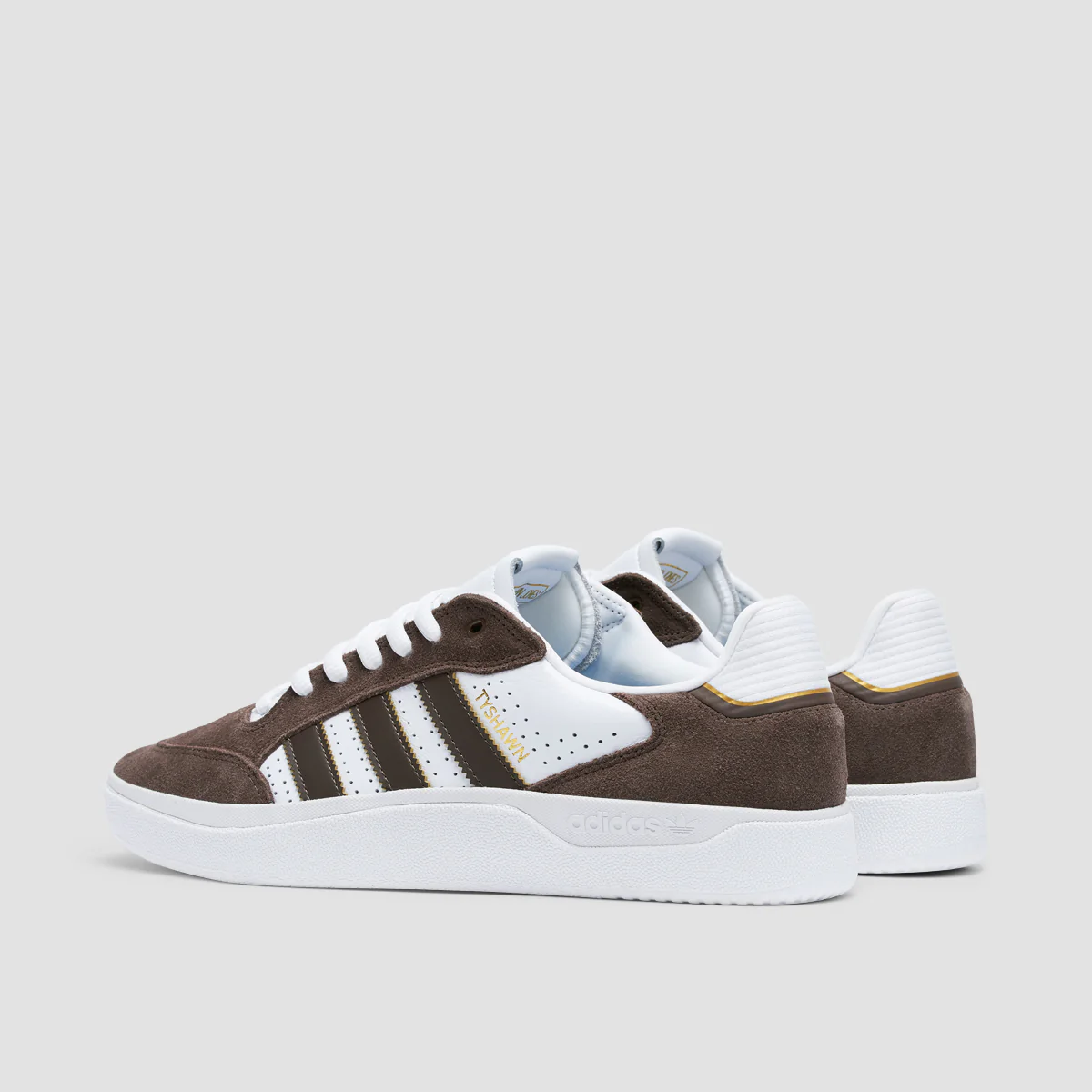 adidas Tyshawn Low Shoes - Brown/Ftwr White/Gold Met - Image 3