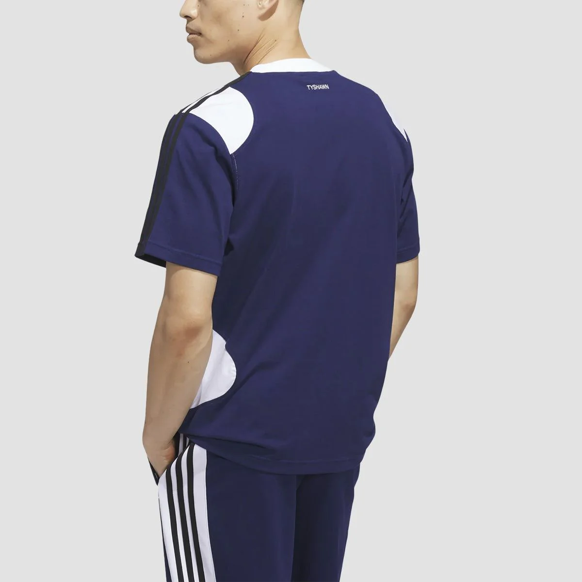 adidas Tyshawn T-Shirt (Gender Neutral) Dark Blue/White - Image 2