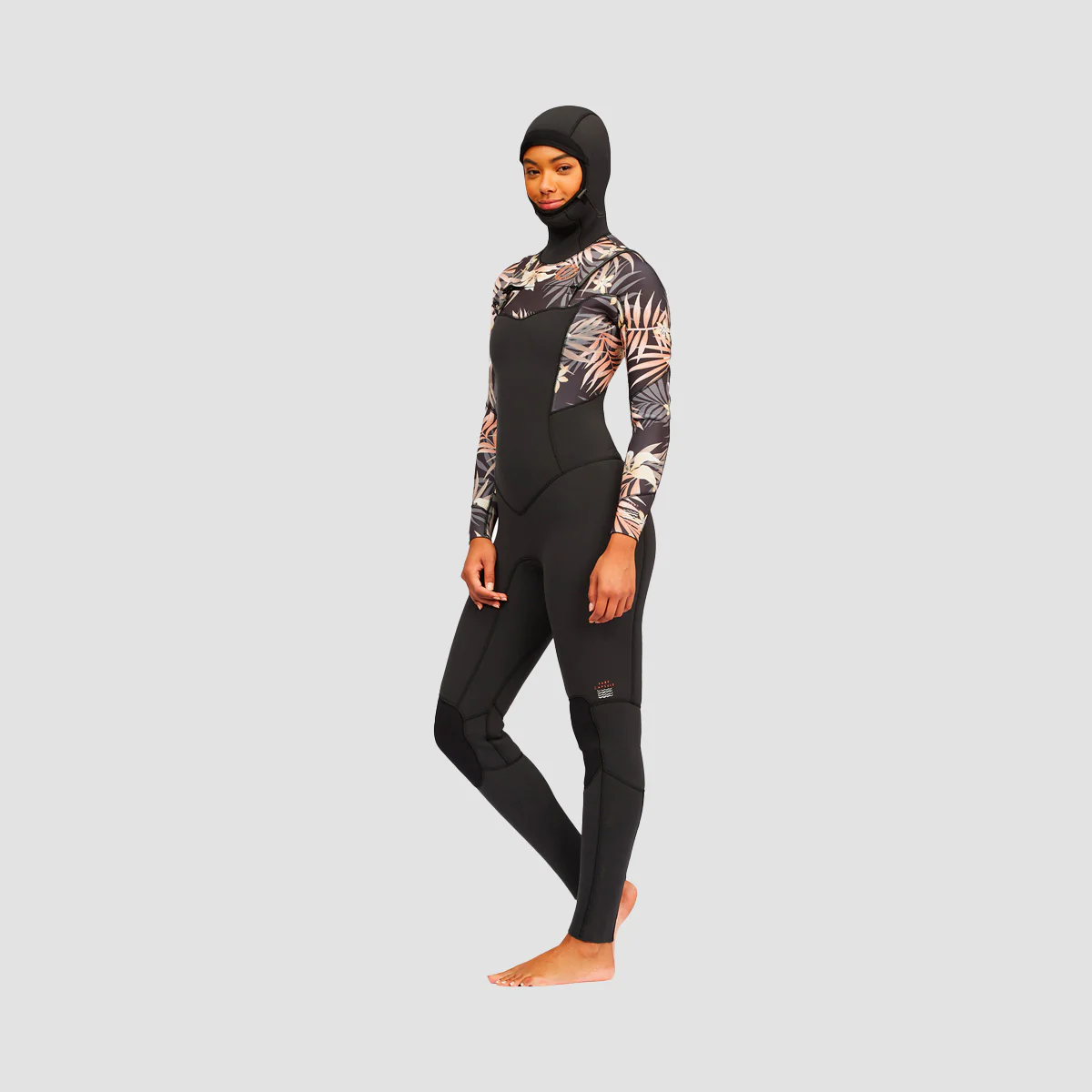 Billabong 4/3 Salty Dayz Chest Zip Hooded Wetsuit Black Pebble - Womens - Image 2