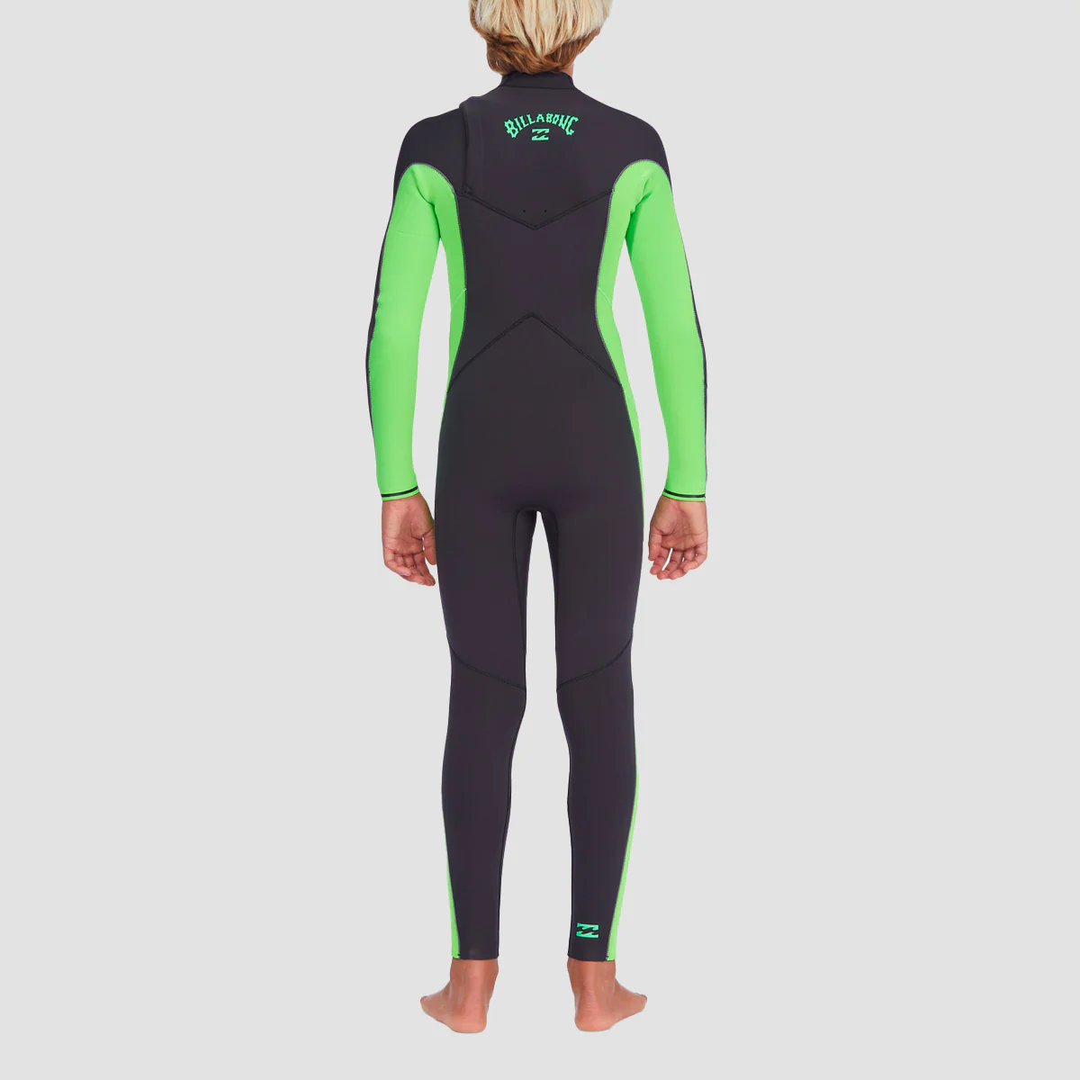 Billabong Absolute 3/2mm Chest Zip Wetsuit Neon Green - Kids - Image 2