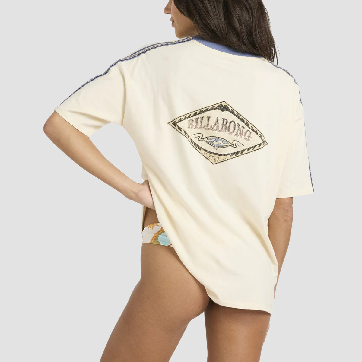 Billabong Barrels Oversized T-Shirt White Cap - Womens - Image 2