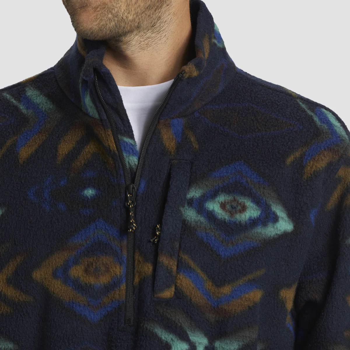 Billabong Boundary Half Zip Polar Fleece Sweatshirt Navy - Image 3
