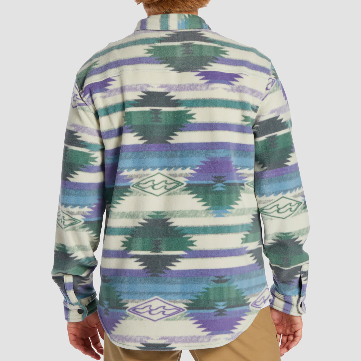 Billabong Furnace Flannel Fleece Overshirt Washed Blue - Image 3