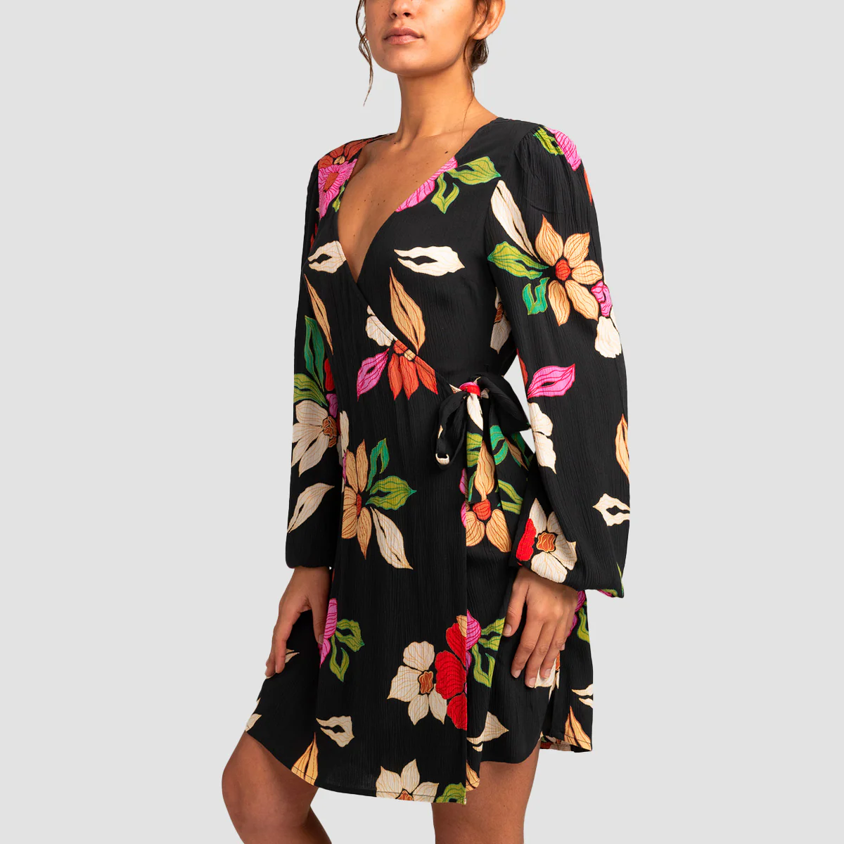 Billabong Hot Romance Mini Dress Off Black - Womens - Image 2