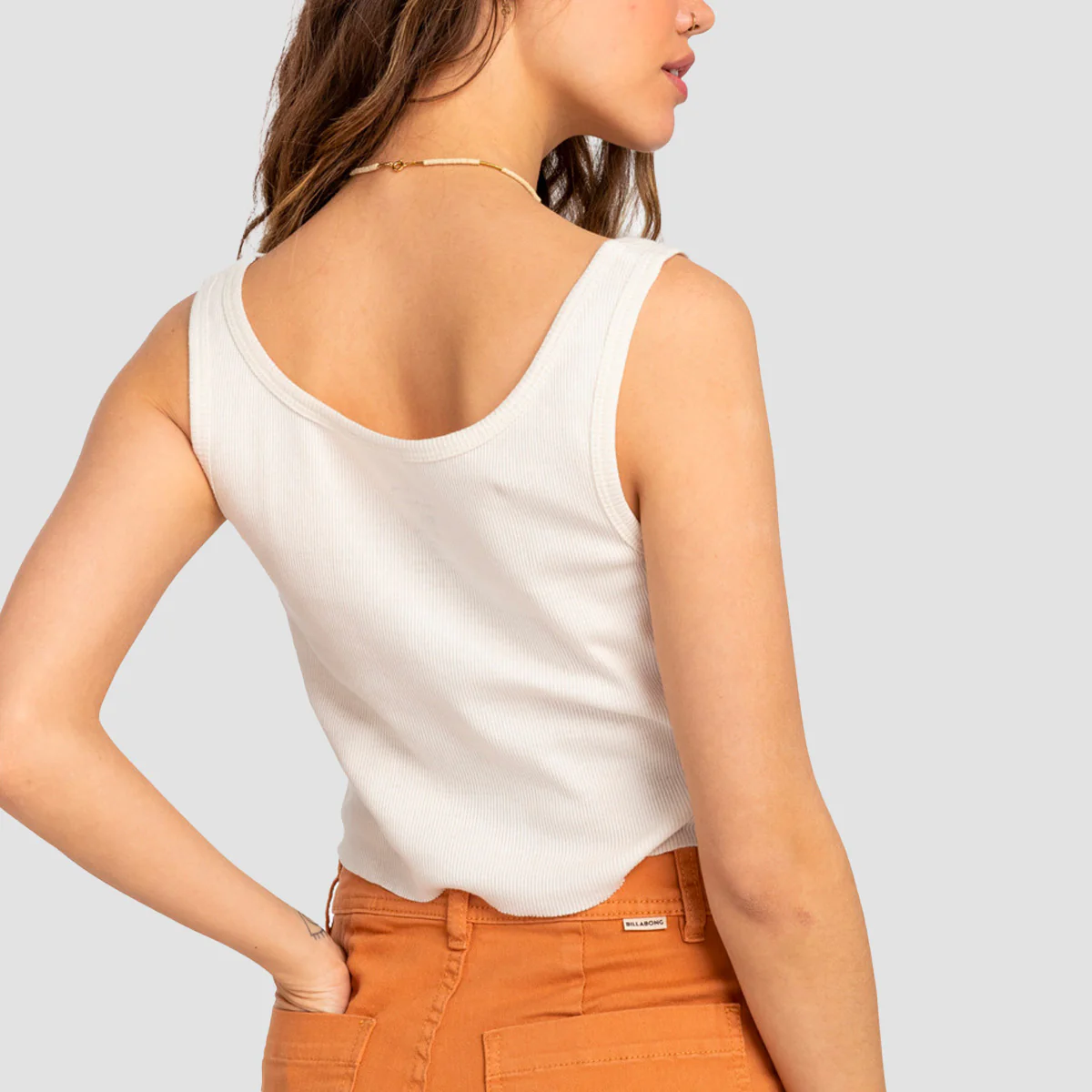 Billabong Natural High Cropped Vest Top Salt Crystal - Image 2
