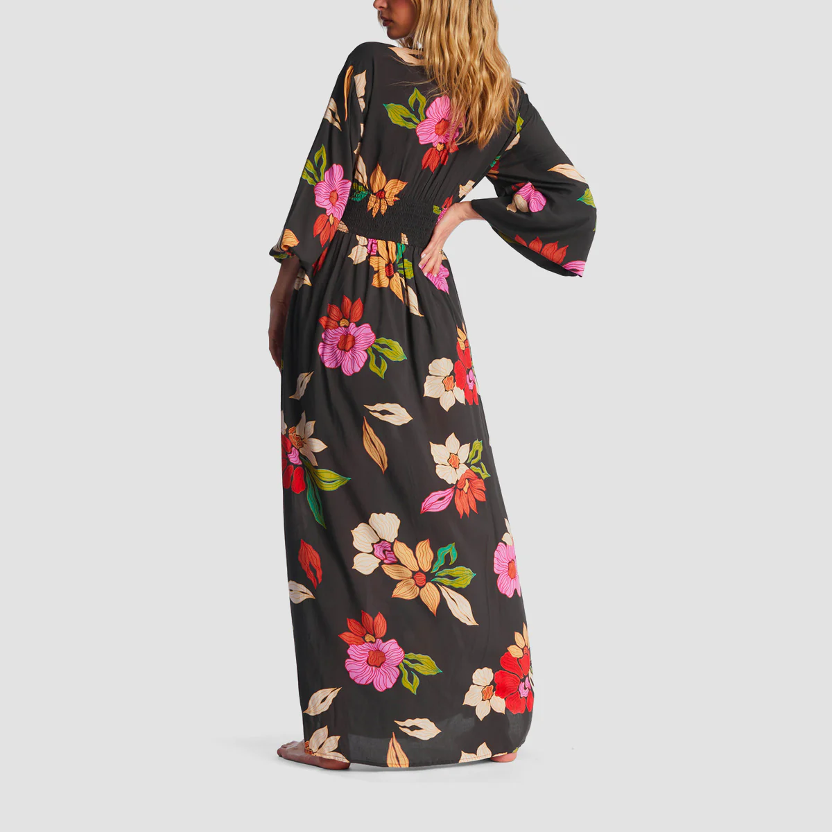 Billabong Night Bloom Maxi Dress Black Pebble - Womens - Image 2