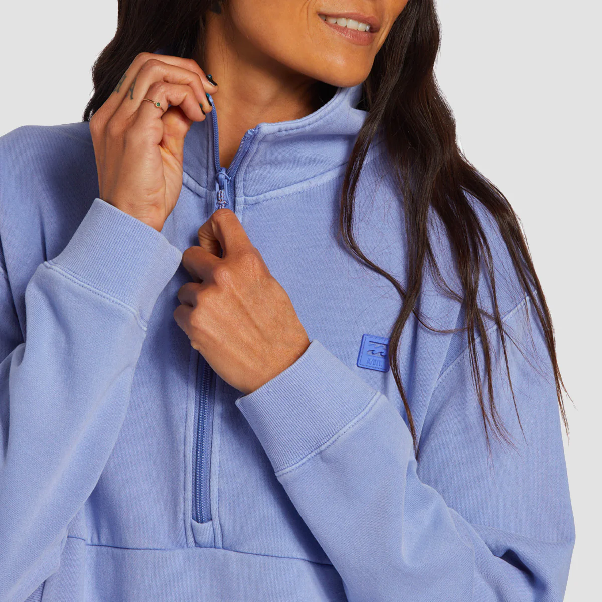 Billabong Stay On The Path Half Zip Sweatshirt Cosmic Blue - Image 3