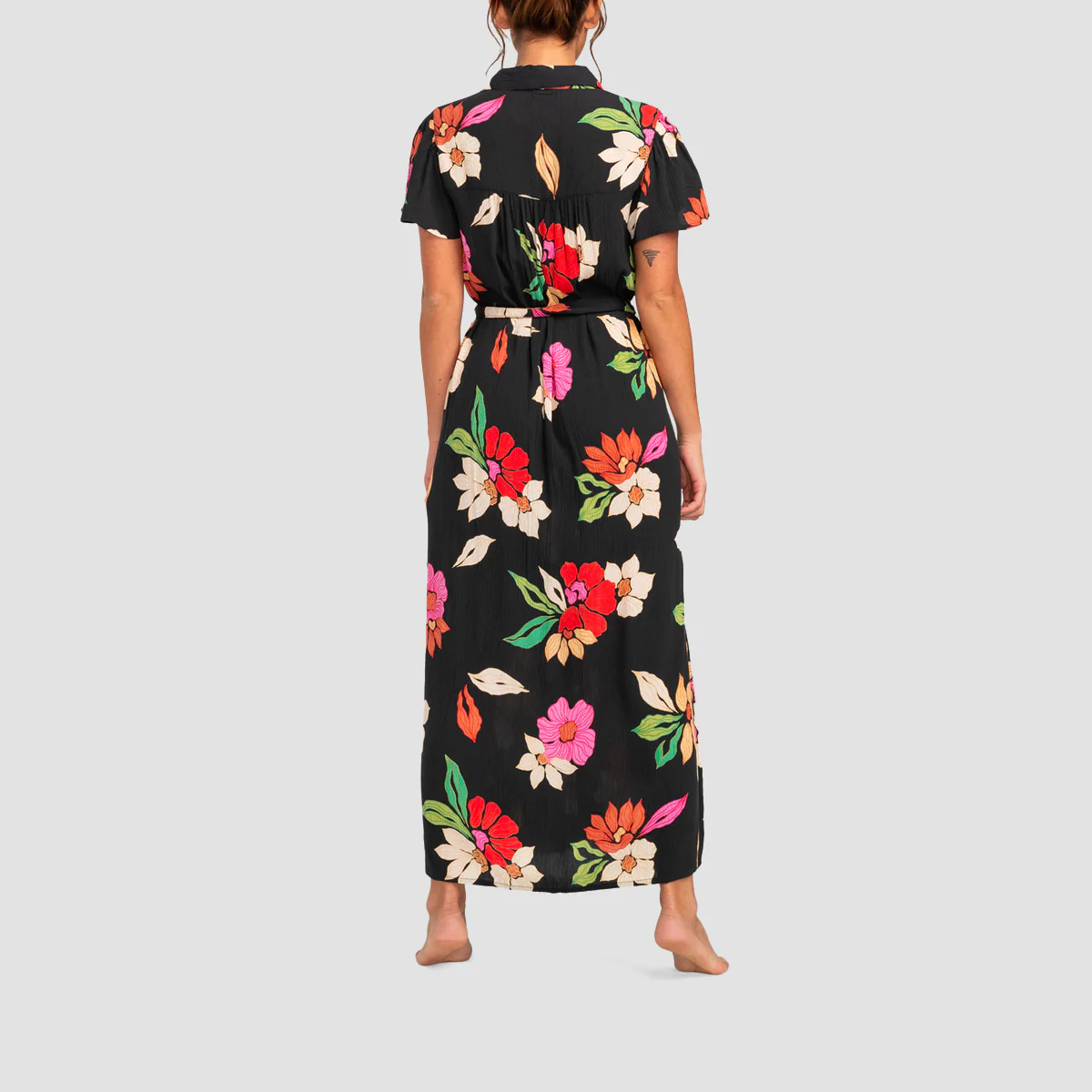 Billabong Sweet Day Maxi Shirt Dress Off Black - Womens - Image 2