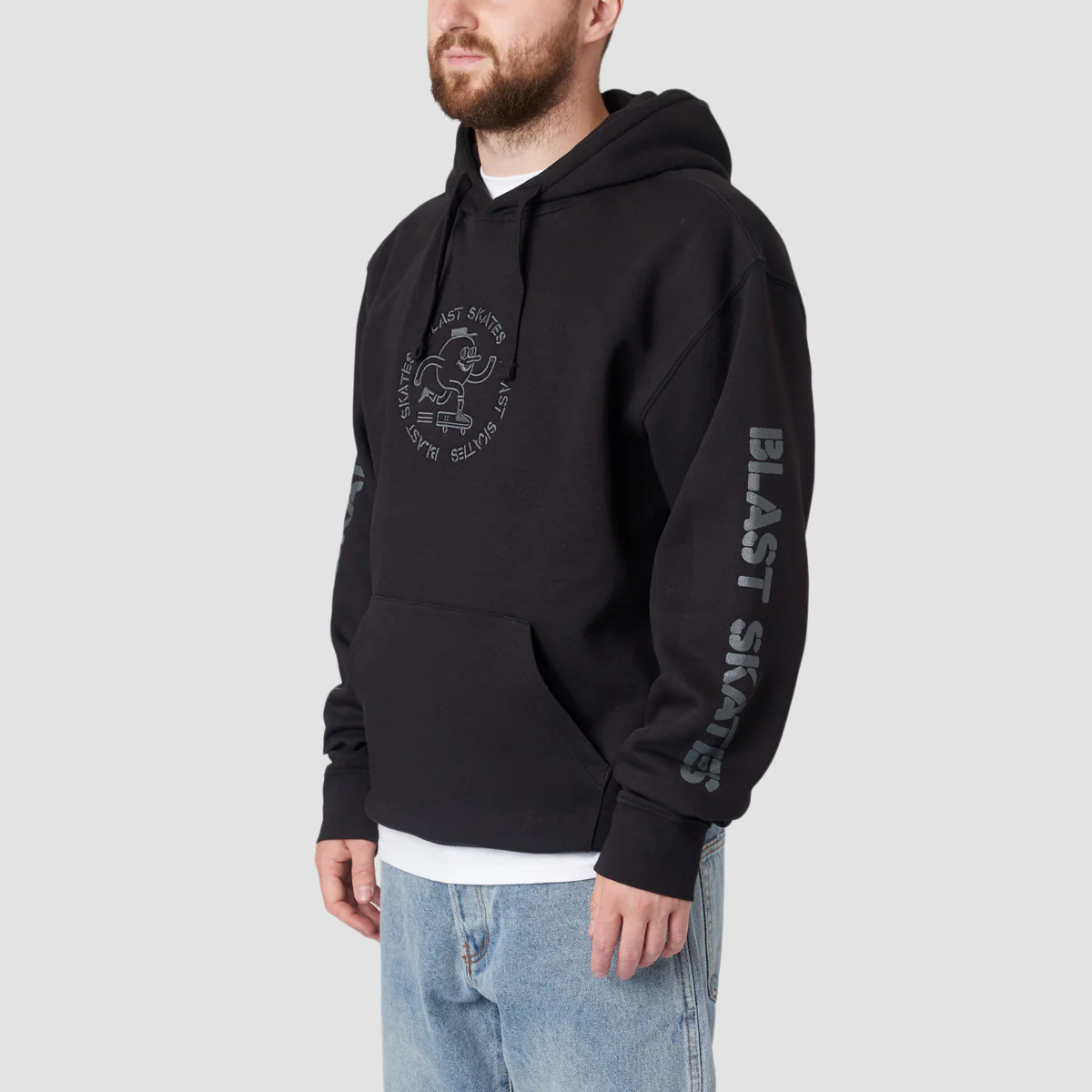 Blast Skates Stencil Logo Pullover Hoodie Black - Image 2