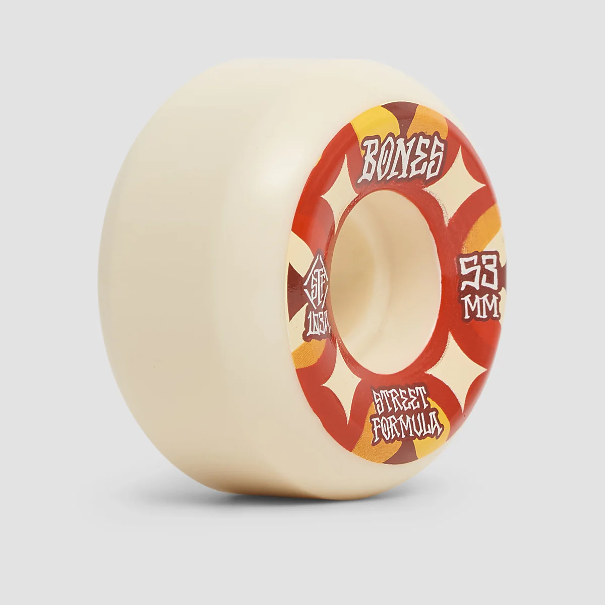 Bones Retros V5 Sidecut 103A STF Skateboard Wheels White 53mm - Image 2