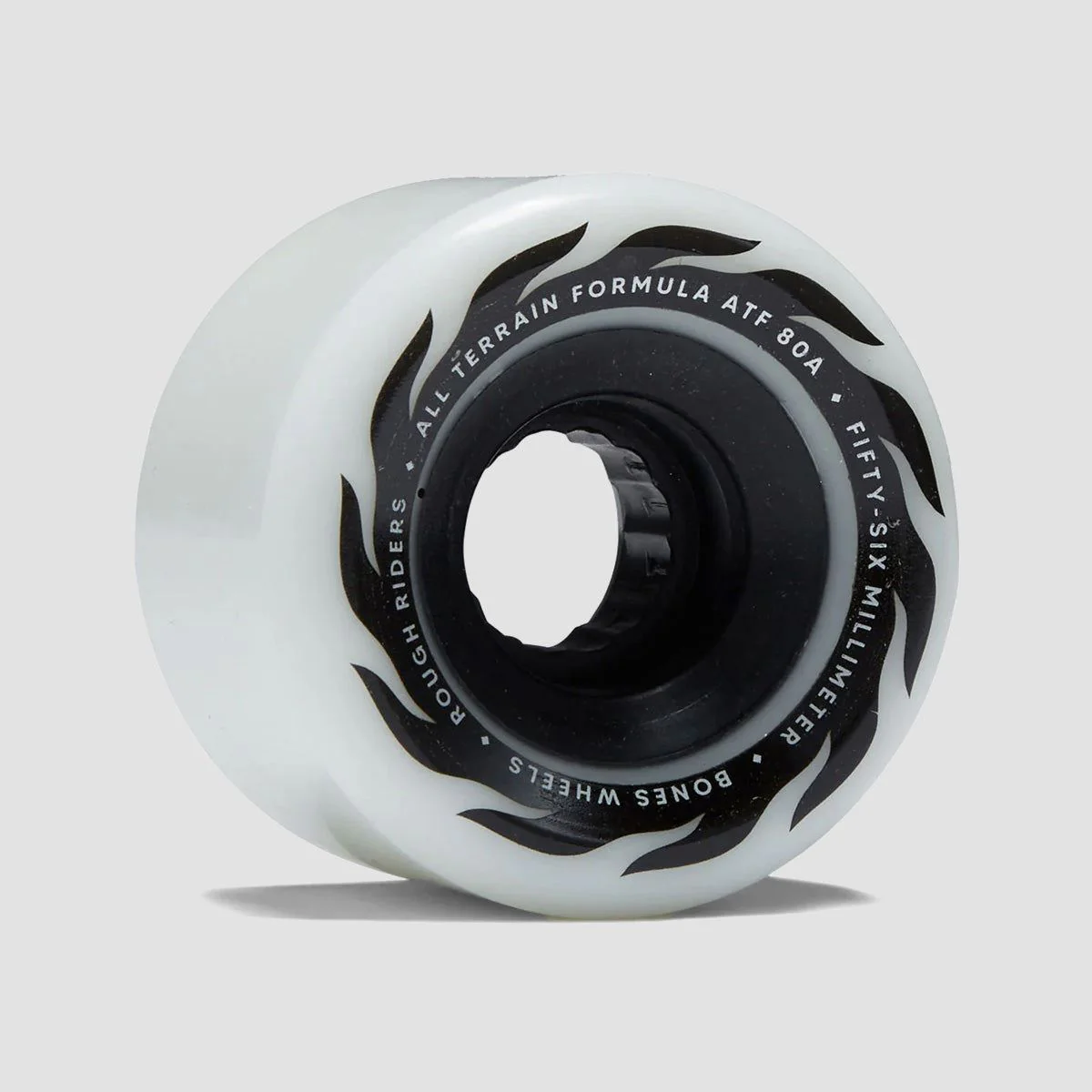 Bones Rough Riders Eternal Flame 80A ATF Skateboard Wheels White 56mm - Image 2