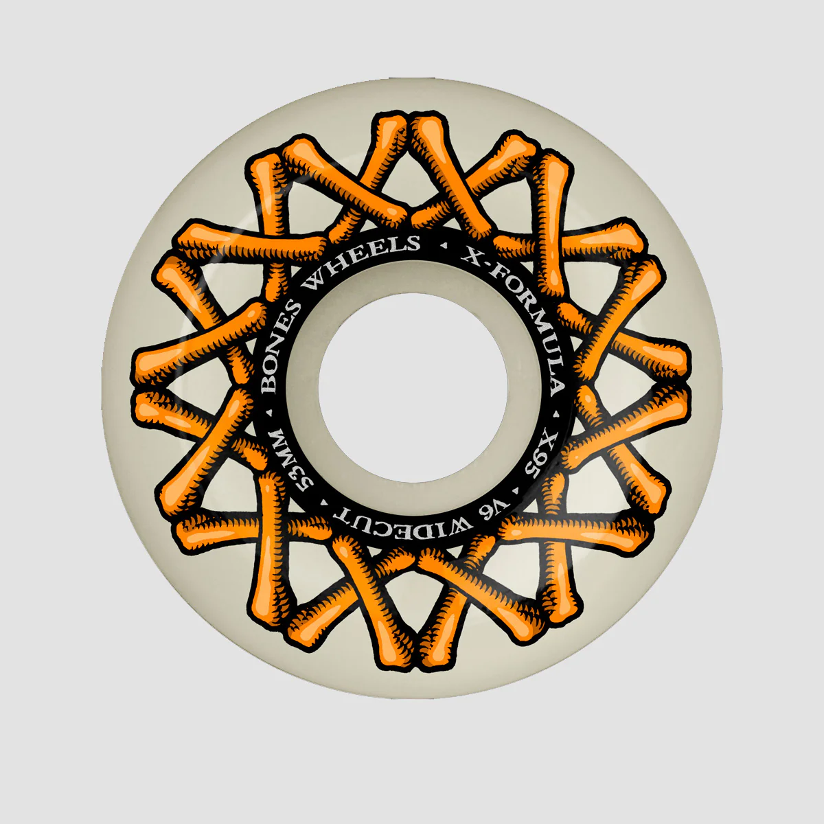 Bones X-Formula XF Widecut V6 95A Skateboard Wheels White 53mm
