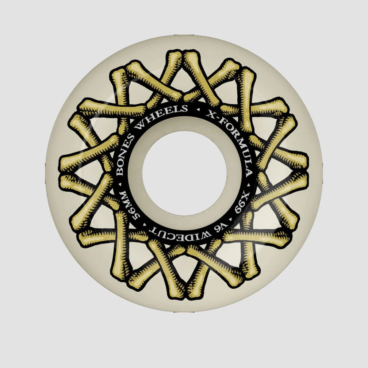 Bones X-Formula XF Widecut V6 99A Skateboard Wheels White 56mm