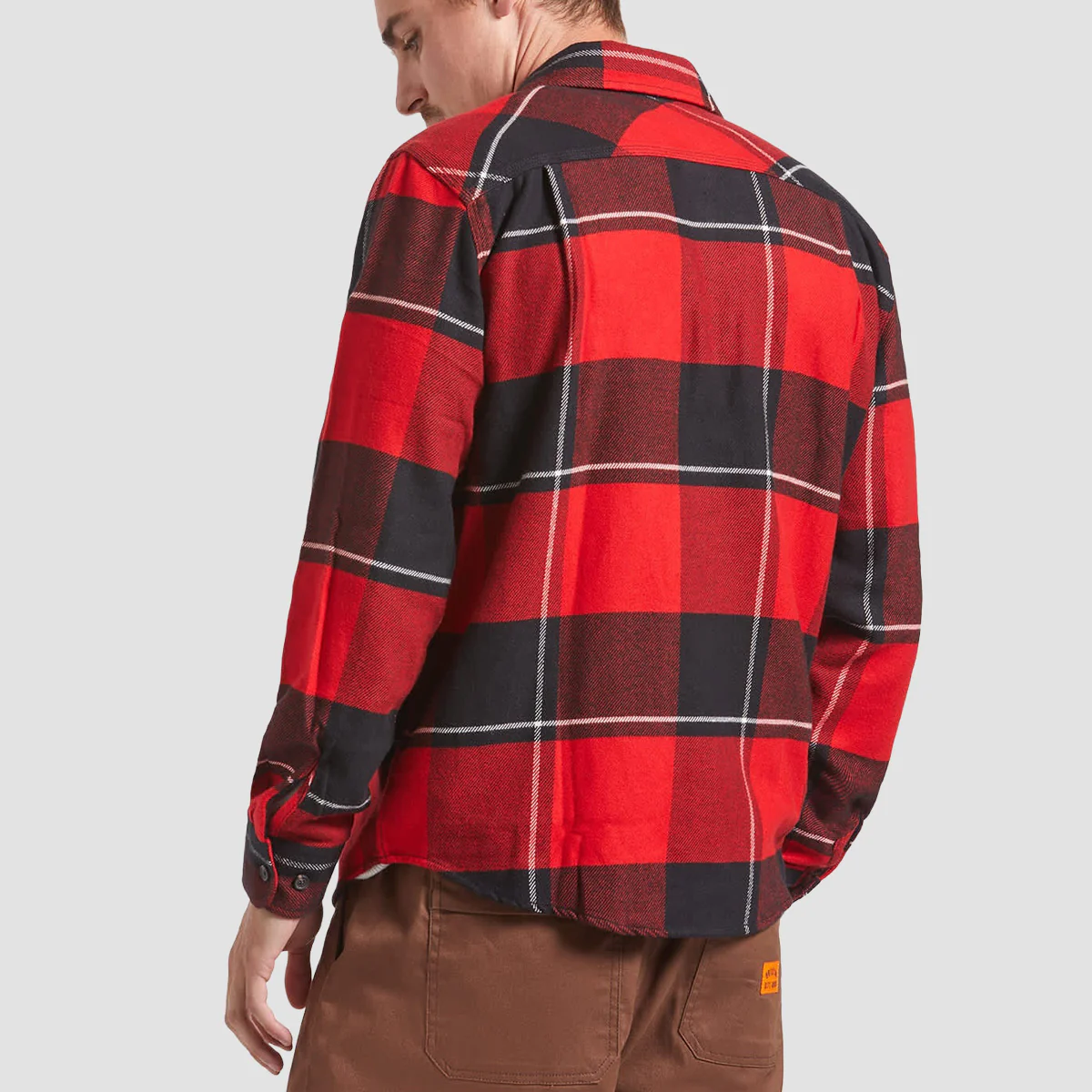 Brixton Bowery Flannel Longsleeve Shirt Black/Adrenaline Rush/Off White - Image 2