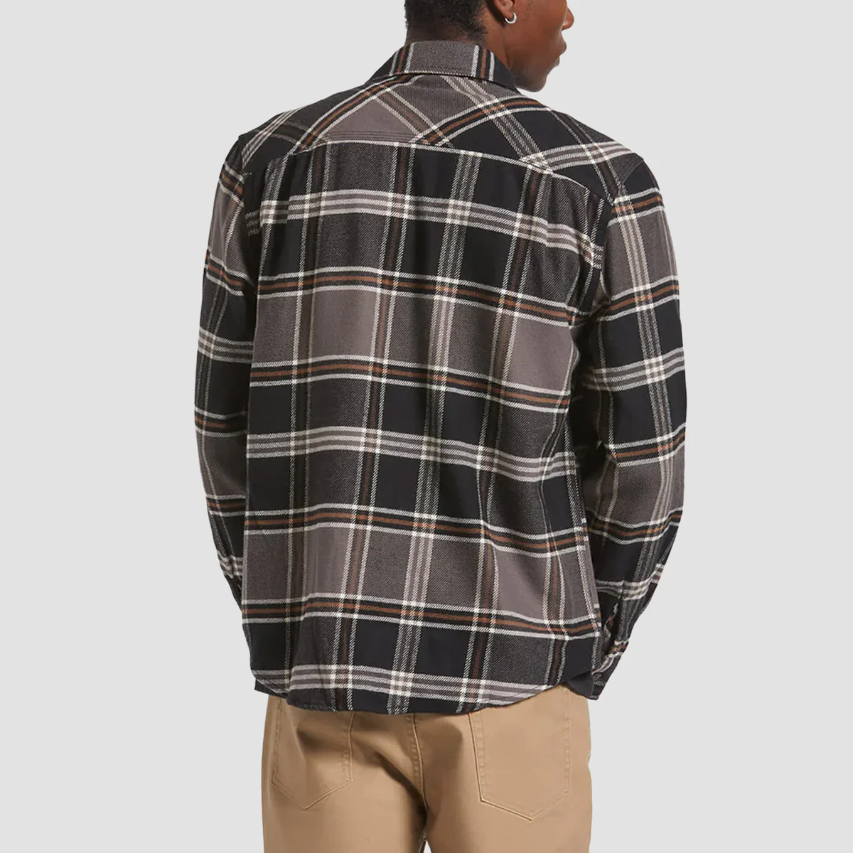 Brixton Bowery Longsleeve Flannel Shirt Black/Charcoal/Pinecone - Image 2