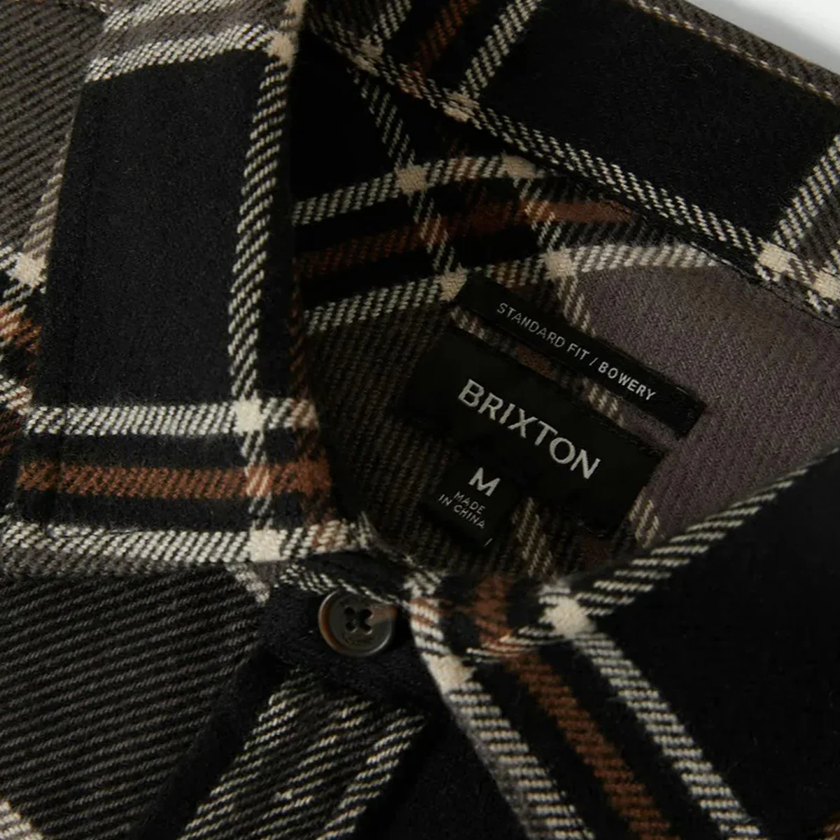Brixton Bowery Longsleeve Flannel Shirt Black/Charcoal/Pinecone - Image 3