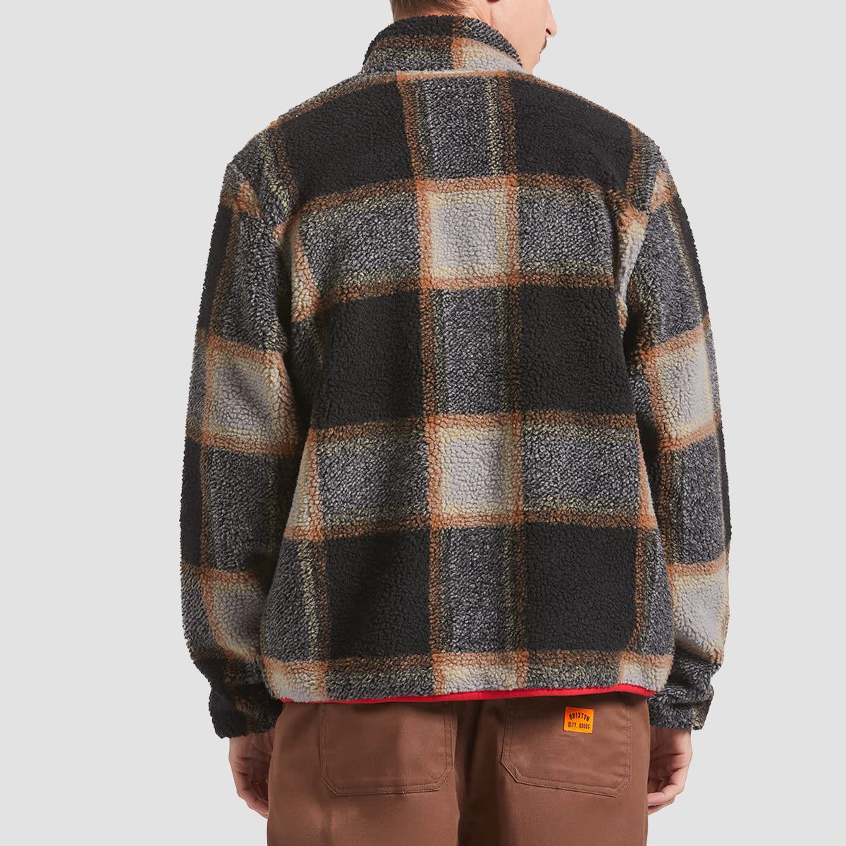 Brixton Buffalo Plaid Sherpa FZ Jacket Black/Cream - Image 2