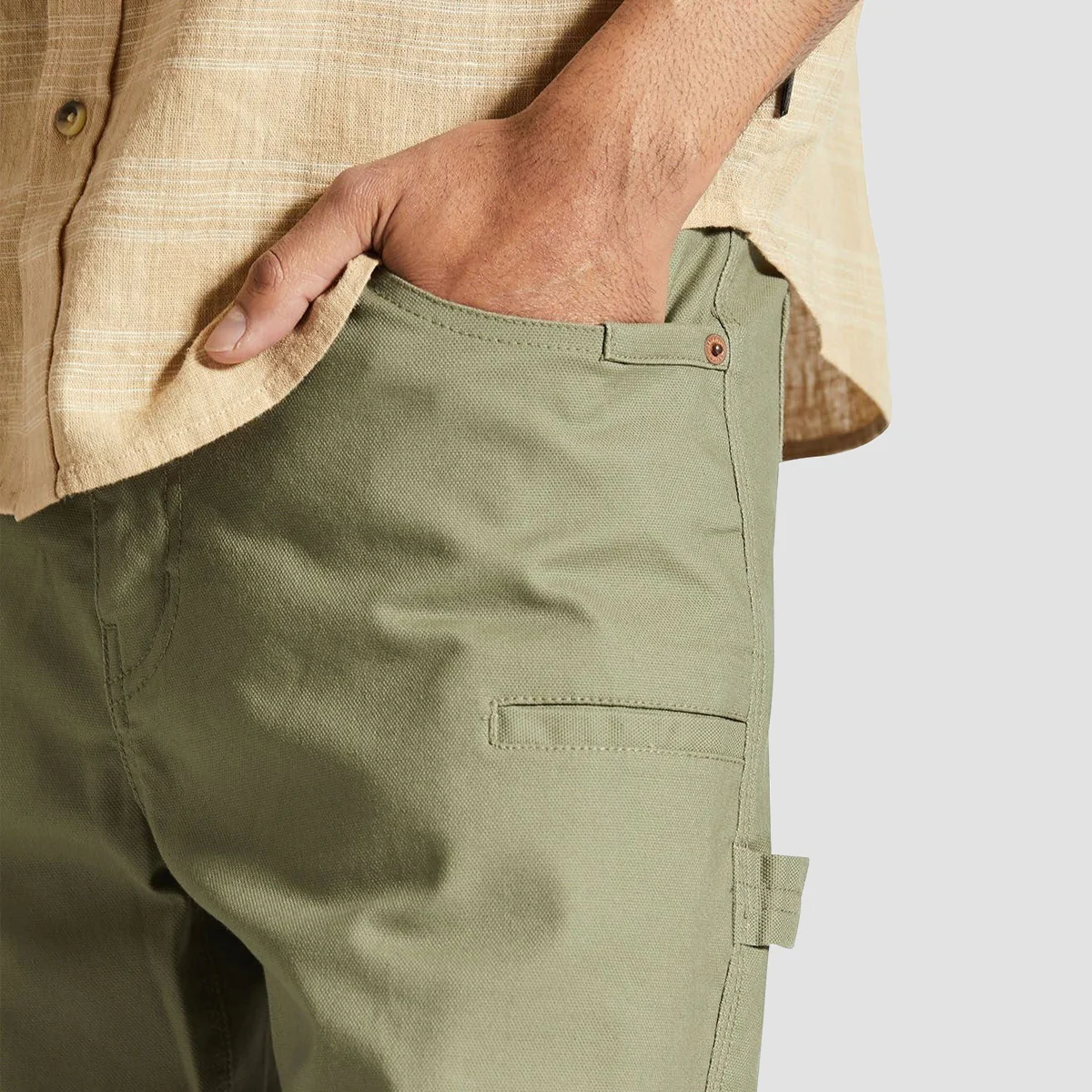 Brixton Builders Carpenter Pants Olive Surplus - Image 4