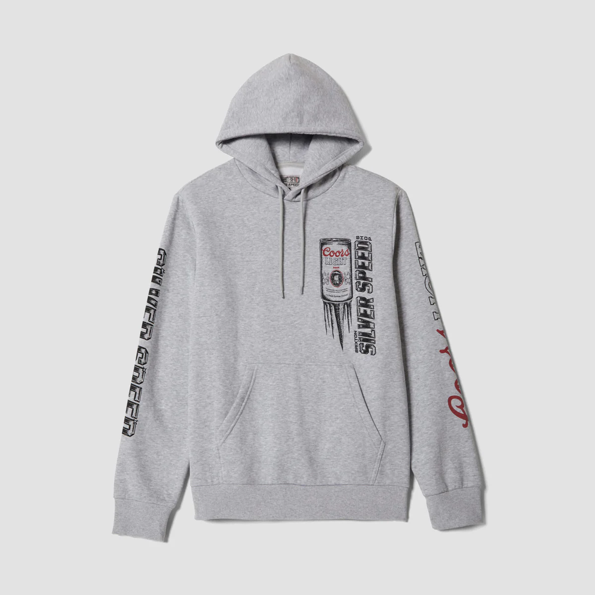 Brixton Coors Light Silver Speed Pullover Hoodie Heather Grey - Image 2