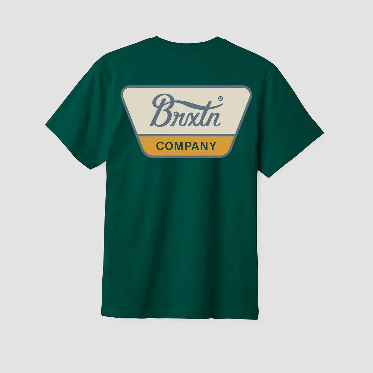 Brixton Linwood T-Shirt Deep Emerald/China Blue - Image 2