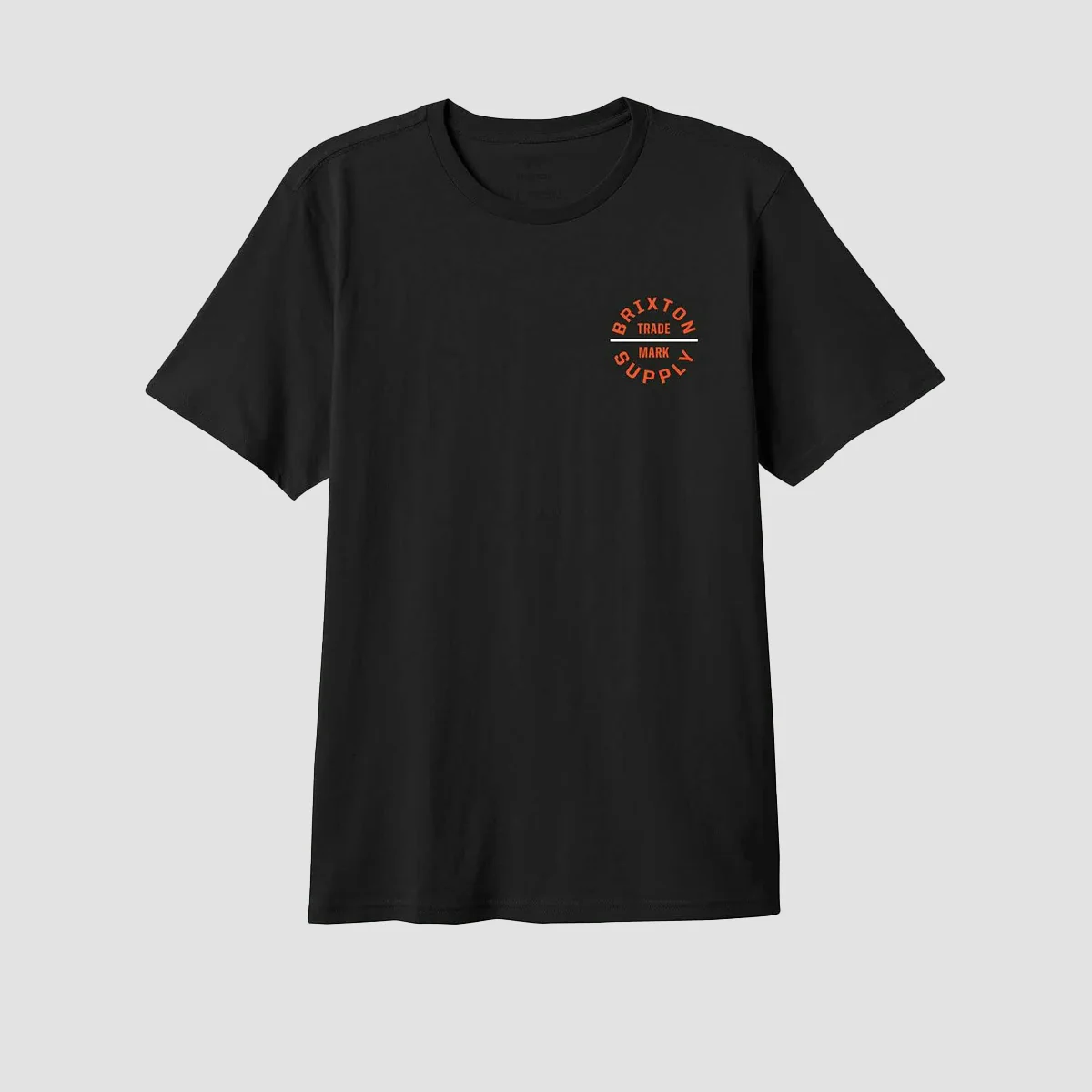 Brixton Oath V T-Shirt Black/Classic Orange/White - Image 2