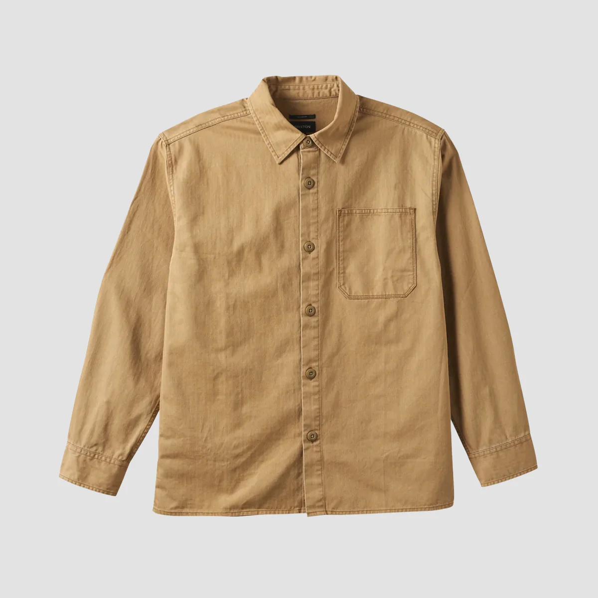 Brixton Selden Overshirt Tobacco Brown Worn Wash - Image 3