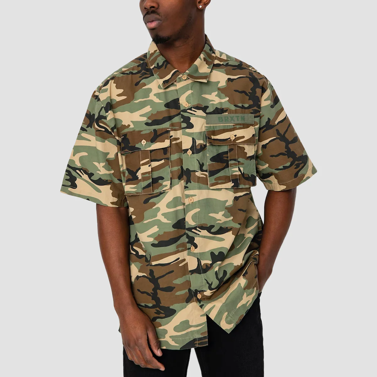 Brixton Surplus Short Sleeve Shirt Camo Surplus