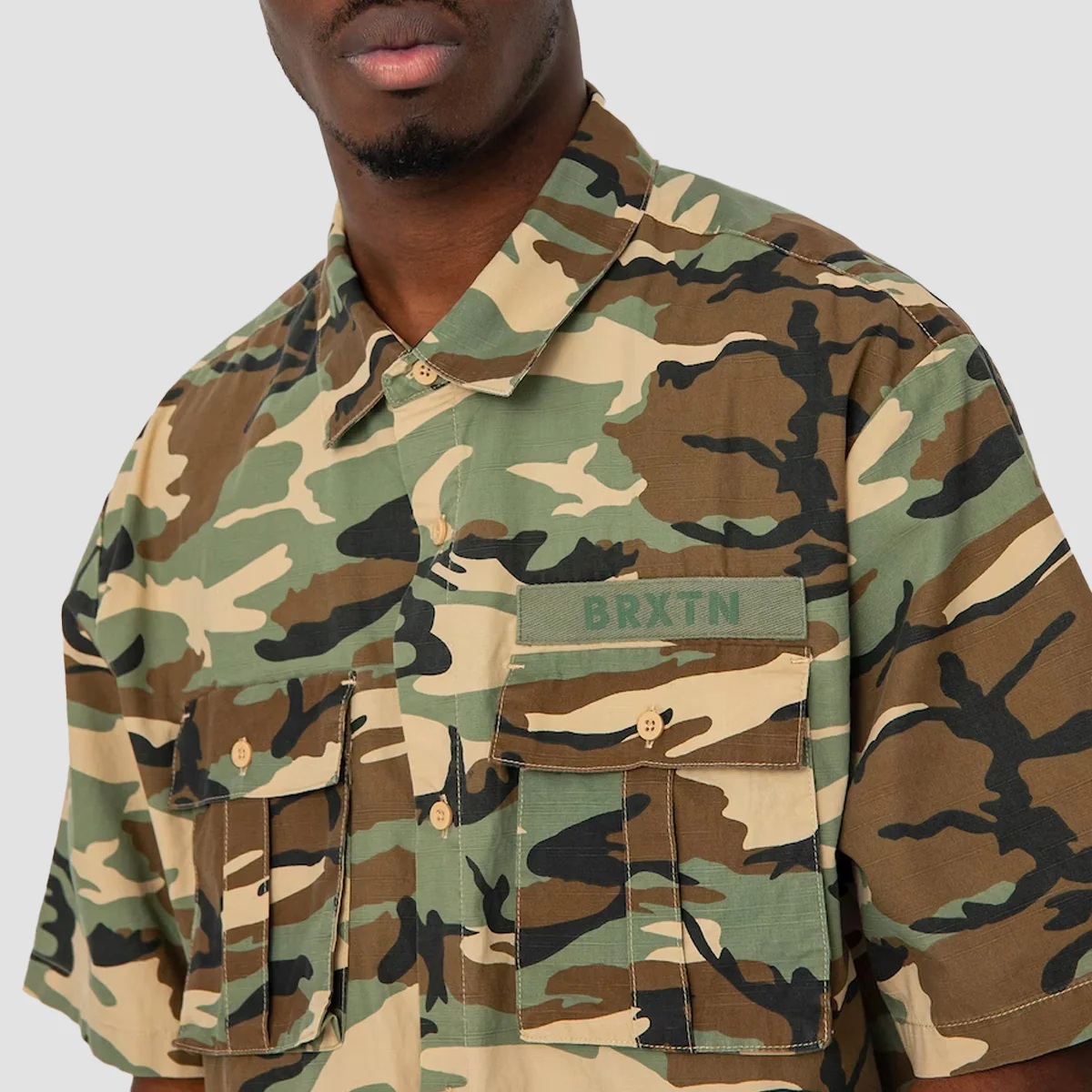 Brixton Surplus Short Sleeve Shirt Camo Surplus - Image 3