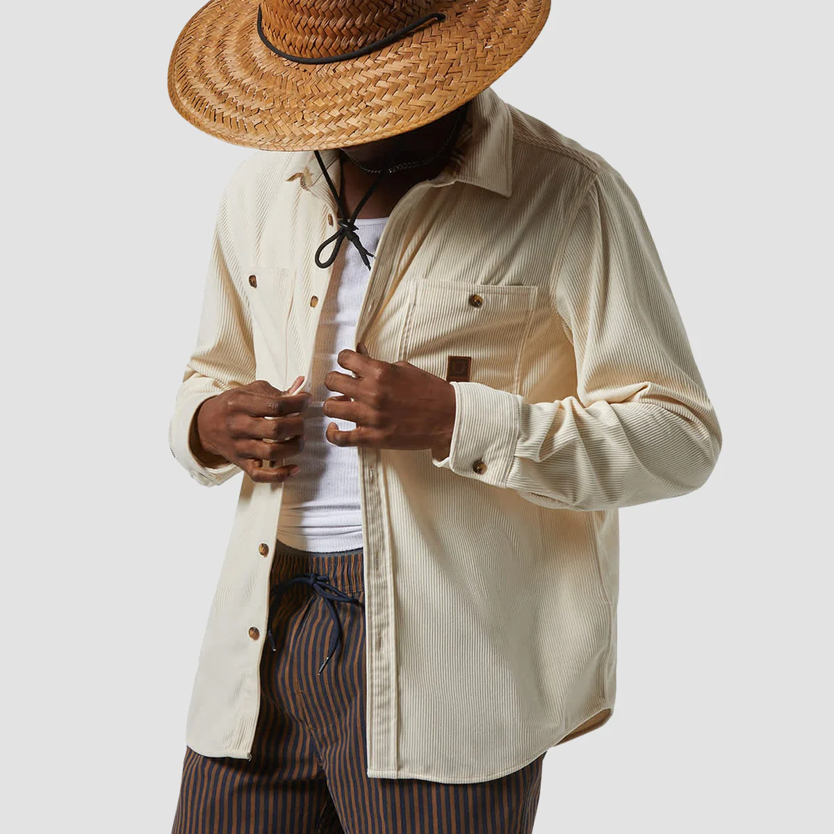 Brixton The Field Corduroy Overshirt Whitecap