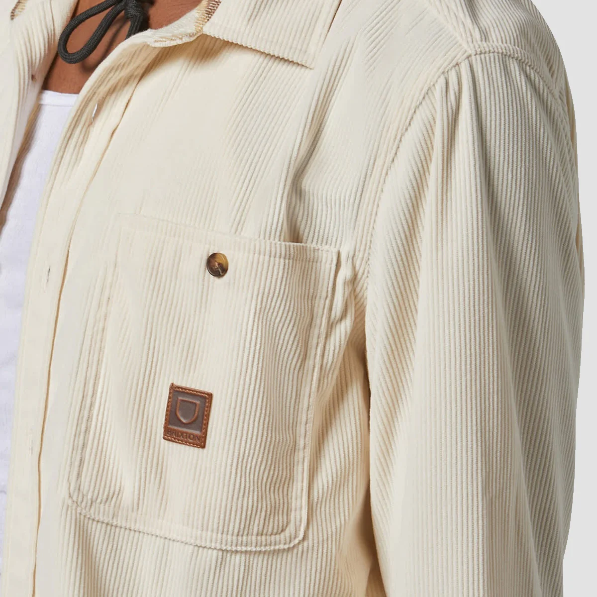 Brixton The Field Corduroy Overshirt Whitecap - Image 3