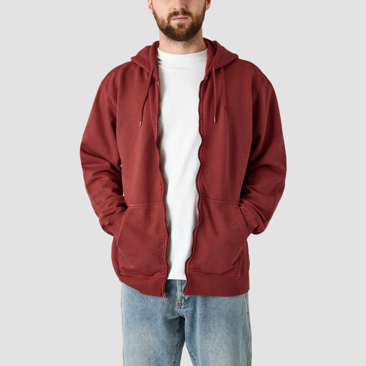 Brixton Vintage Reserve Full Zip Hoodie Island Berry Vintage Wash - Image 2
