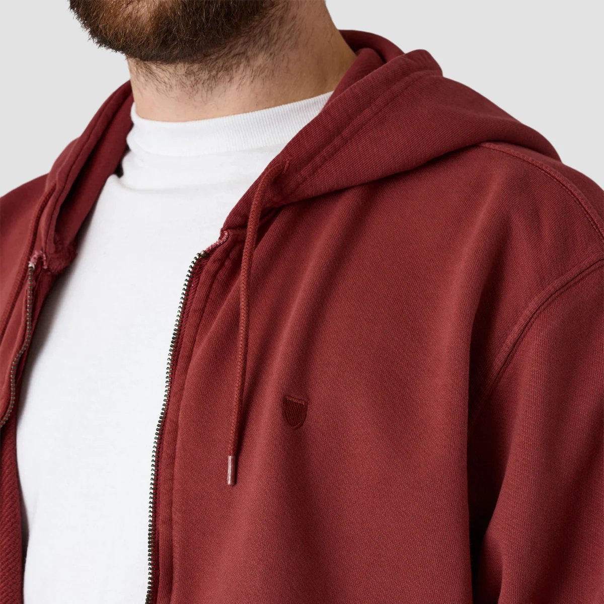 Brixton Vintage Reserve Full Zip Hoodie Island Berry Vintage Wash - Image 3