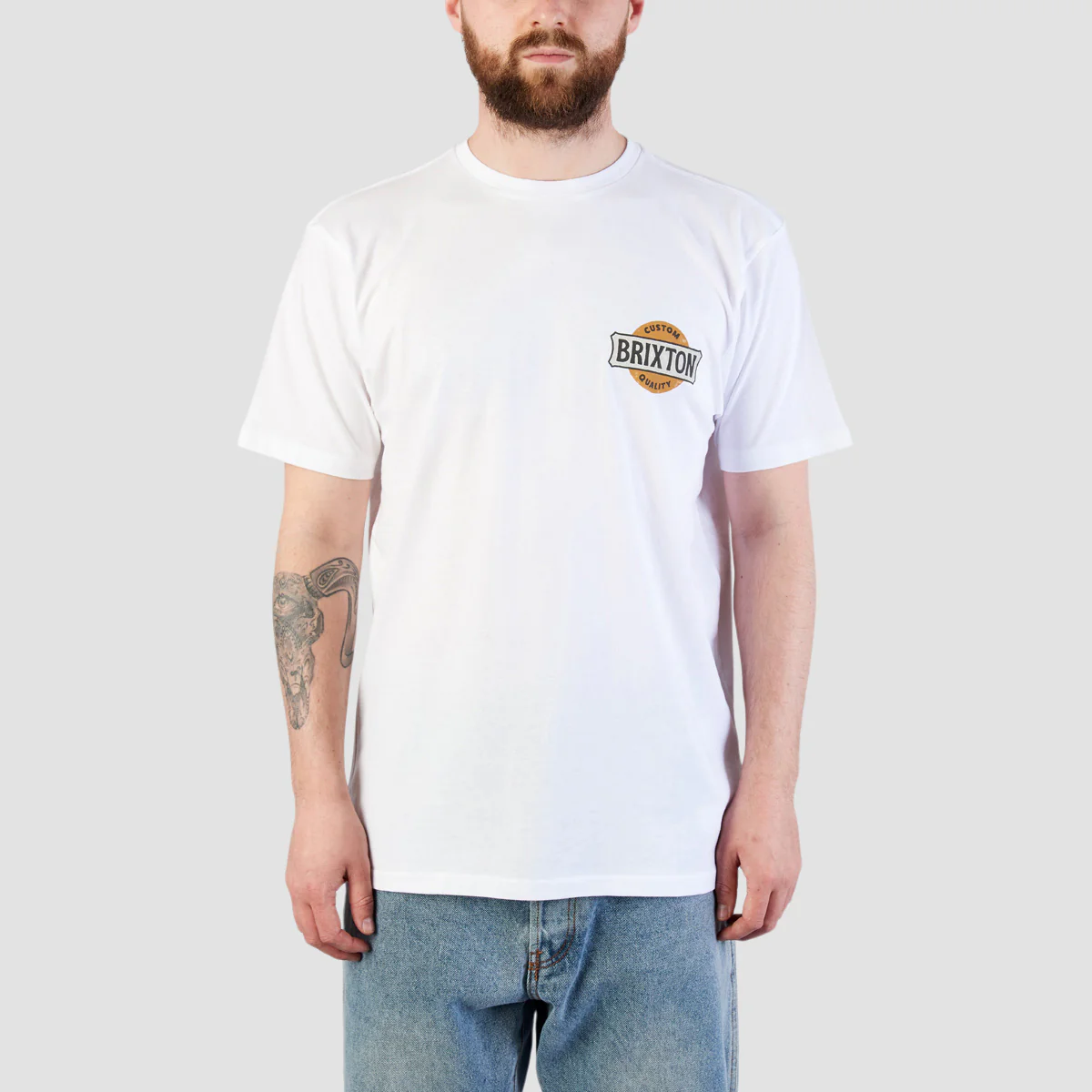 Brixton Wendall Tailored T-Shirt White - Image 2