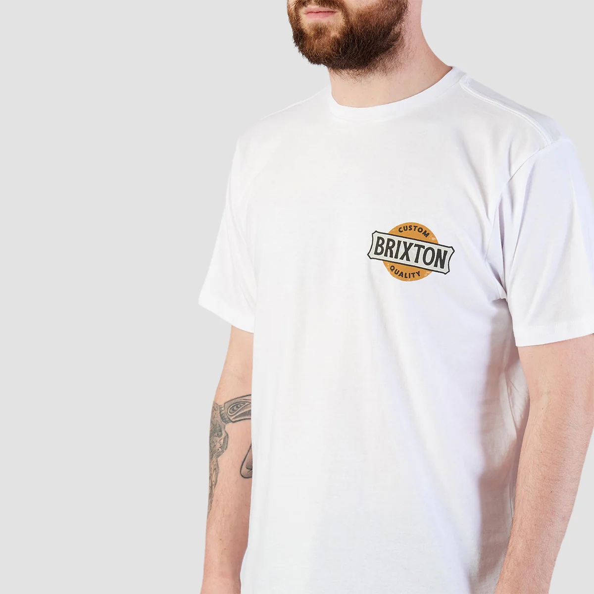 Brixton Wendall Tailored T-Shirt White - Image 3